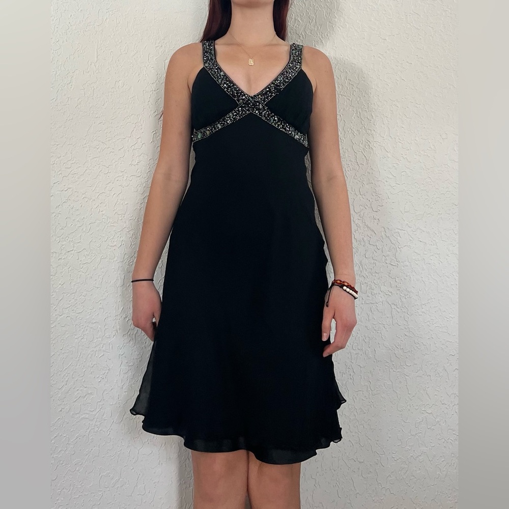 black dress with jewels